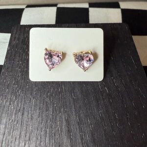 3/$10 Pink Heart Cubic Zirconia Stud Earrings